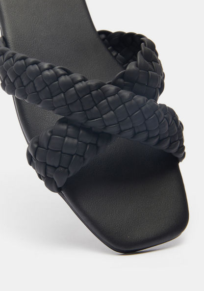 Celeste Weave Textured Cross Strap Sandals-Women%27s Flat Sandals-image-3