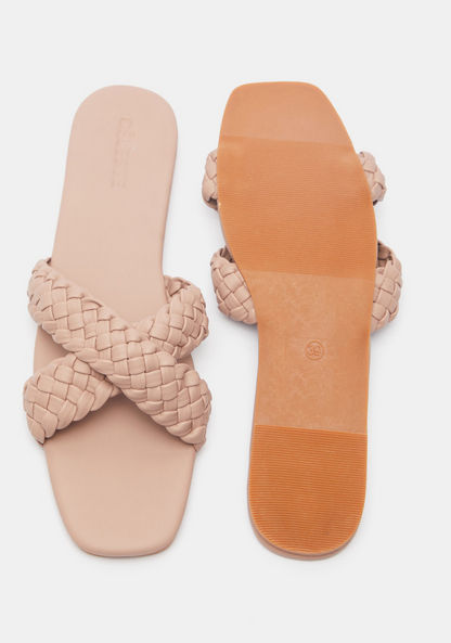 Celeste Weave Textured Cross Strap Sandals-Women%27s Flat Sandals-image-4
