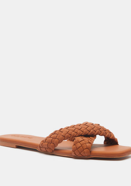 Celeste Weave Textured Cross Strap Sandals-Women%27s Flat Sandals-image-2