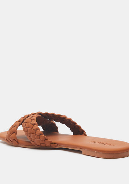 Celeste Weave Textured Cross Strap Sandals-Women%27s Flat Sandals-image-3