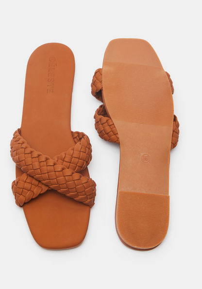 Celeste Weave Textured Cross Strap Sandals-Women%27s Flat Sandals-image-5