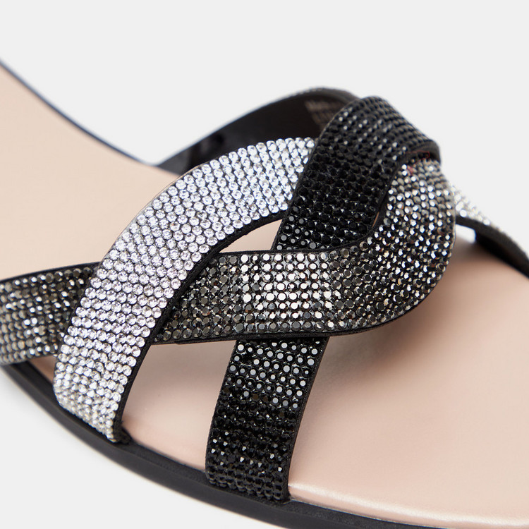 Celeste Women's Embellished Strap Slide Sandals