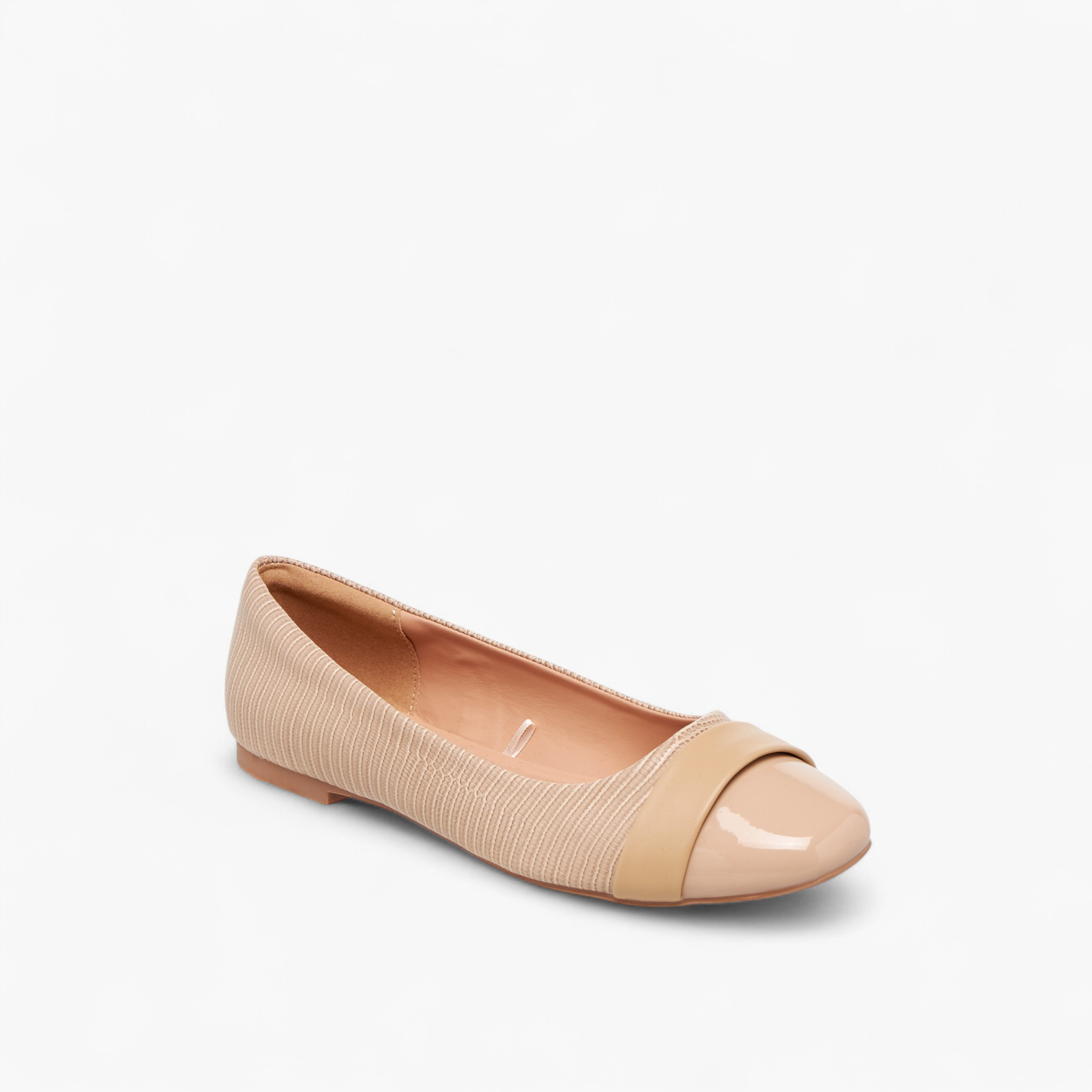 Celeste Women's Textured Round Toe Ballerina Shoes-women-shoes-flats-ballerinas-image-2