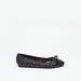 Celeste Women's Quilted Slip-On Round Toe Ballerina Shoes with Bow Detail-Women%27s Ballerinas-thumbnailMobile-0
