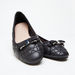 Celeste Women's Quilted Slip-On Round Toe Ballerina Shoes with Bow Detail-Women%27s Ballerinas-thumbnailMobile-2