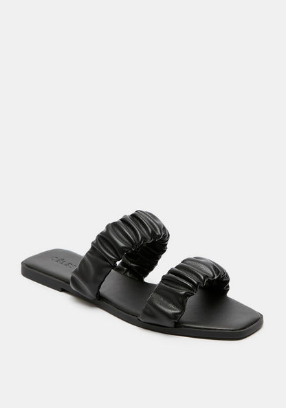 Celeste Women's Ruched Slip-On Slide Sandals-Women%27s Flat Sandals-image-1