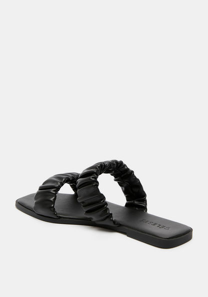Celeste Women's Ruched Slip-On Slide Sandals