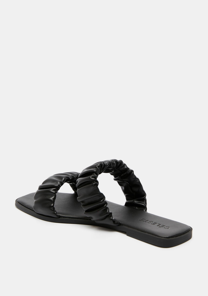 Celeste Women's Ruched Slip-On Slide Sandals-Women%27s Flat Sandals-image-2