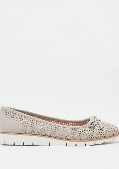 Le Confort Round Toe Slip-On Ballerina Shoes with Embellished Detail
