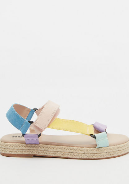 Missy Solid Strap Sandals with Hook and Loop Closure