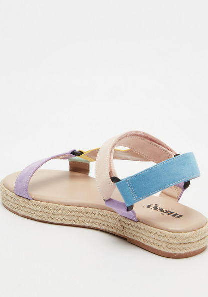 Missy Solid Strap Sandals with Hook and Loop Closure