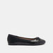 Celeste Textured Ballerina Shoes with Bow Accent-Women%27s Ballerinas-thumbnail-0