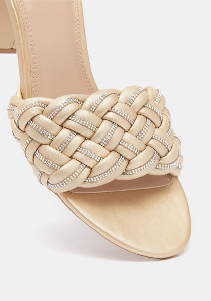 Celeste Women's Embellished Slip-On Sandals with Block Heels-Women%27s Heel Sandals-image-3