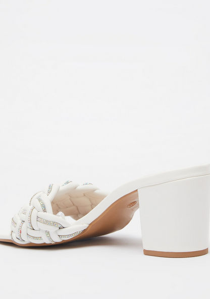 Celeste Women's Embellished Slip-On Sandals with Block Heels-Women%27s Heel Sandals-image-2