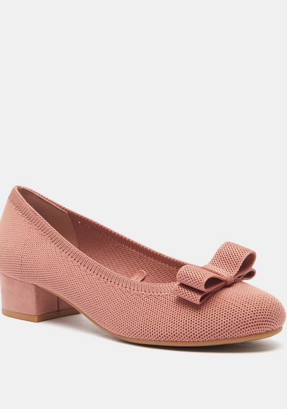 Celeste Women's Slip-On Shoes with Block Heels and Bow Accent