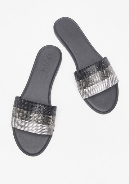Celeste Women's Embellished Slip-on Slide Sandals-Women%27s Flat Sandals-image-1