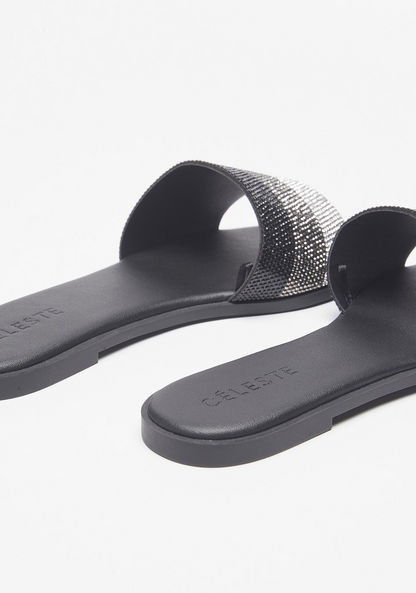 Celeste Women's Embellished Slip-on Slide Sandals-Women%27s Flat Sandals-image-2