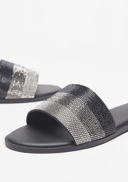 Celeste Women's Embellished Slip-on Slide Sandals-Women%27s Flat Sandals-image-3