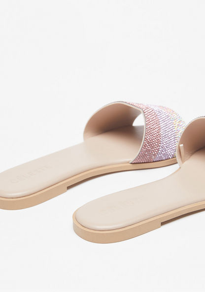 Celeste Women's Embellished Slip-on Slide Sandals