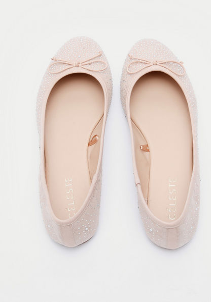 Celeste Women's Embellished Slip-On Round Toe Ballerina Shoes-Women%27s Ballerinas-image-4