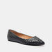 Celeste Women's Textured Pointed Toe Slip-On Ballerina Shoes-Women%27s Ballerinas-thumbnail-1