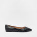 Celeste Women's Textured Pointed Toe Slip-On Ballerina Shoes-Women%27s Ballerinas-thumbnailMobile-0