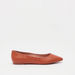 Celeste Women's Textured Pointed Toe Slip-On Ballerina Shoes-Women%27s Ballerinas-thumbnailMobile-0