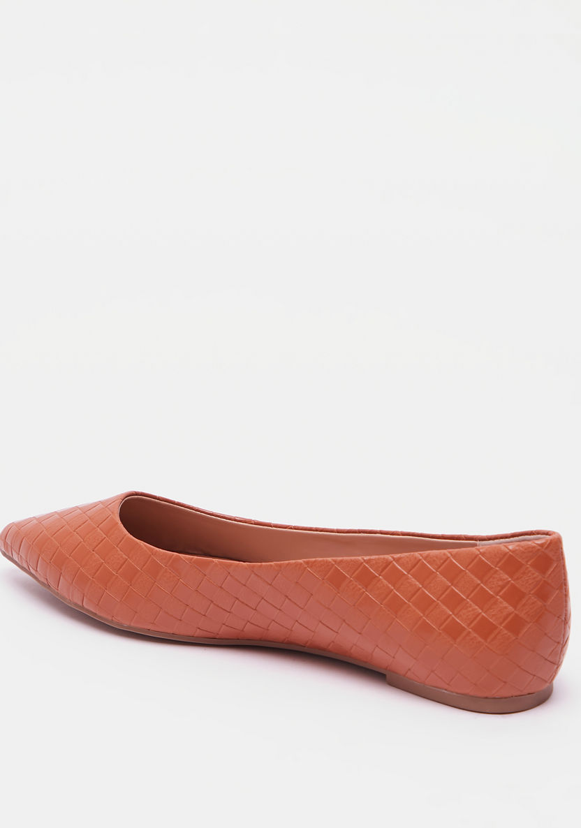 Celeste Women's Textured Pointed Toe Slip-On Ballerina Shoes-Women%27s Ballerinas-image-2