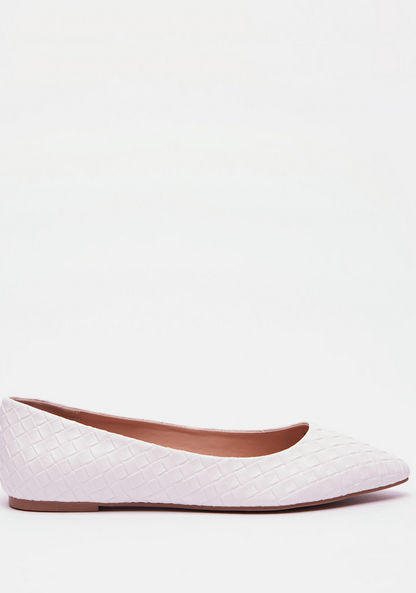 Celeste Women's Textured Pointed Toe Slip-On Ballerina Shoes-Women%27s Ballerinas-image-0