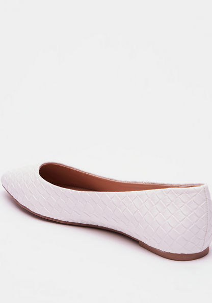 Celeste Women's Textured Pointed Toe Slip-On Ballerina Shoes-Women%27s Ballerinas-image-2