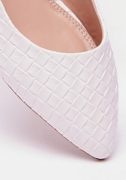 Celeste Women's Textured Pointed Toe Slip-On Ballerina Shoes-Women%27s Ballerinas-image-3