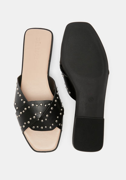 Celeste Women's Studded Slip-On Slide Sandals-Women%27s Flat Sandals-image-4