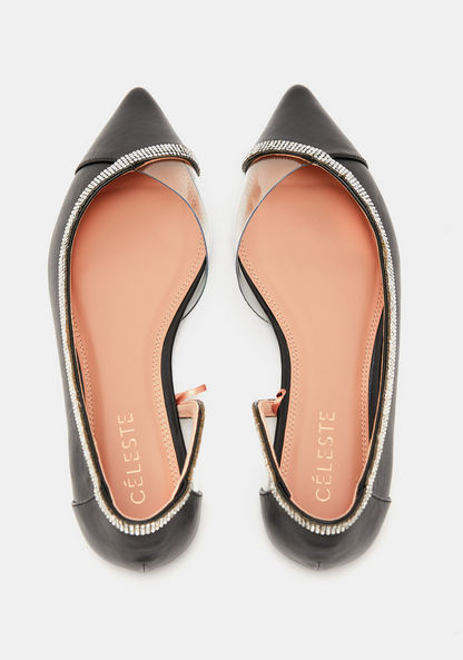 Celeste Women's Embellished Pointed Toe Ballerina Shoes-Women%27s Ballerinas-image-4