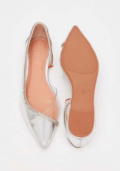 Celeste Women's Embellished Pointed Toe Ballerina Shoes-Women%27s Ballerinas-image-5