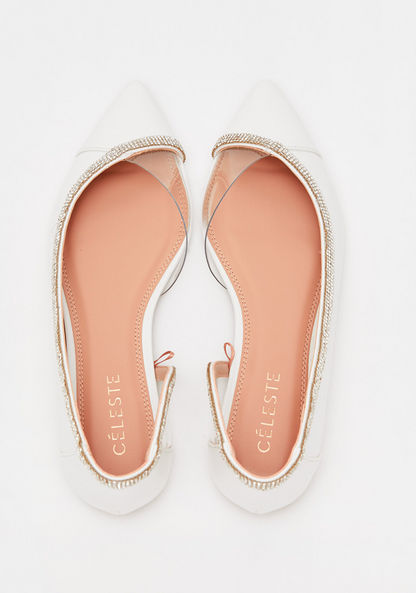 Celeste Women's Embellished Pointed Toe Ballerina Shoes-Women%27s Ballerinas-image-4