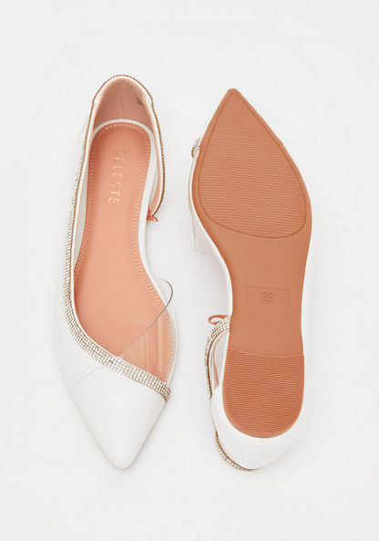 Celeste Women's Embellished Pointed Toe Ballerina Shoes-Women%27s Ballerinas-image-5