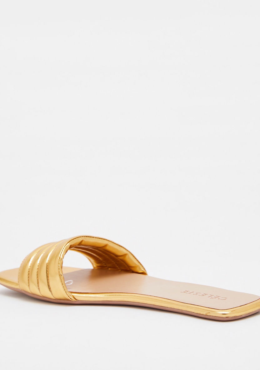 Celeste Women's Solid Slip-On Slide Sandals-Women%27s Flat Sandals-image-2