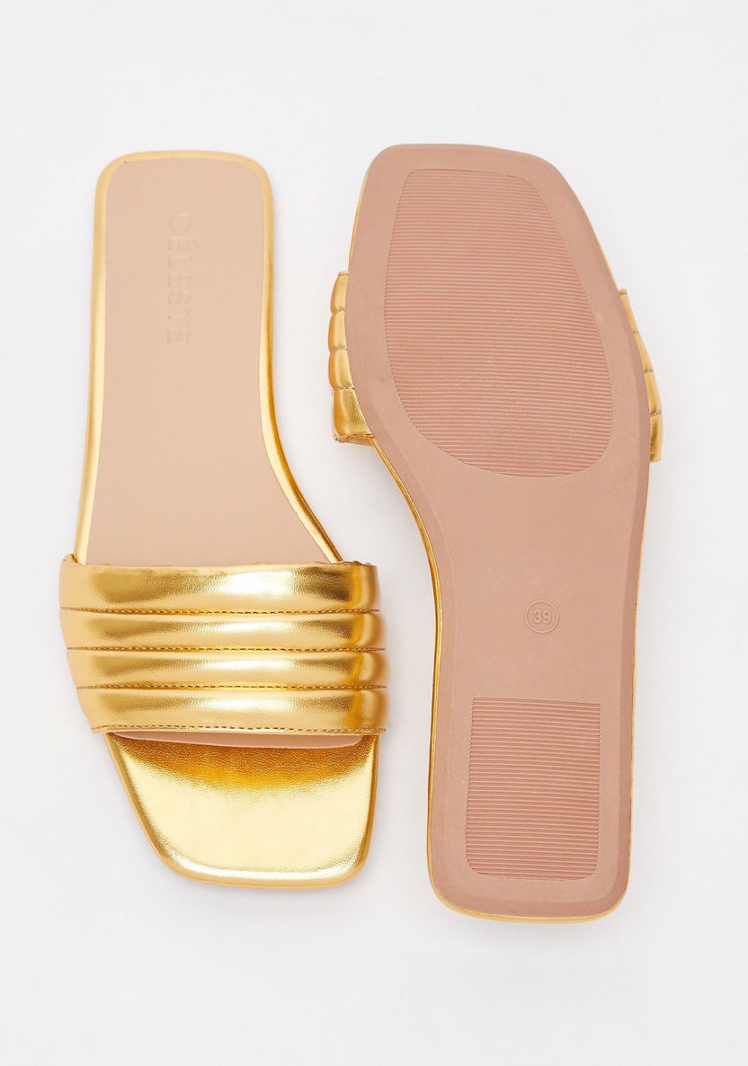 Celeste Women's Solid Slip-On Slide Sandals-Women%27s Flat Sandals-image-4