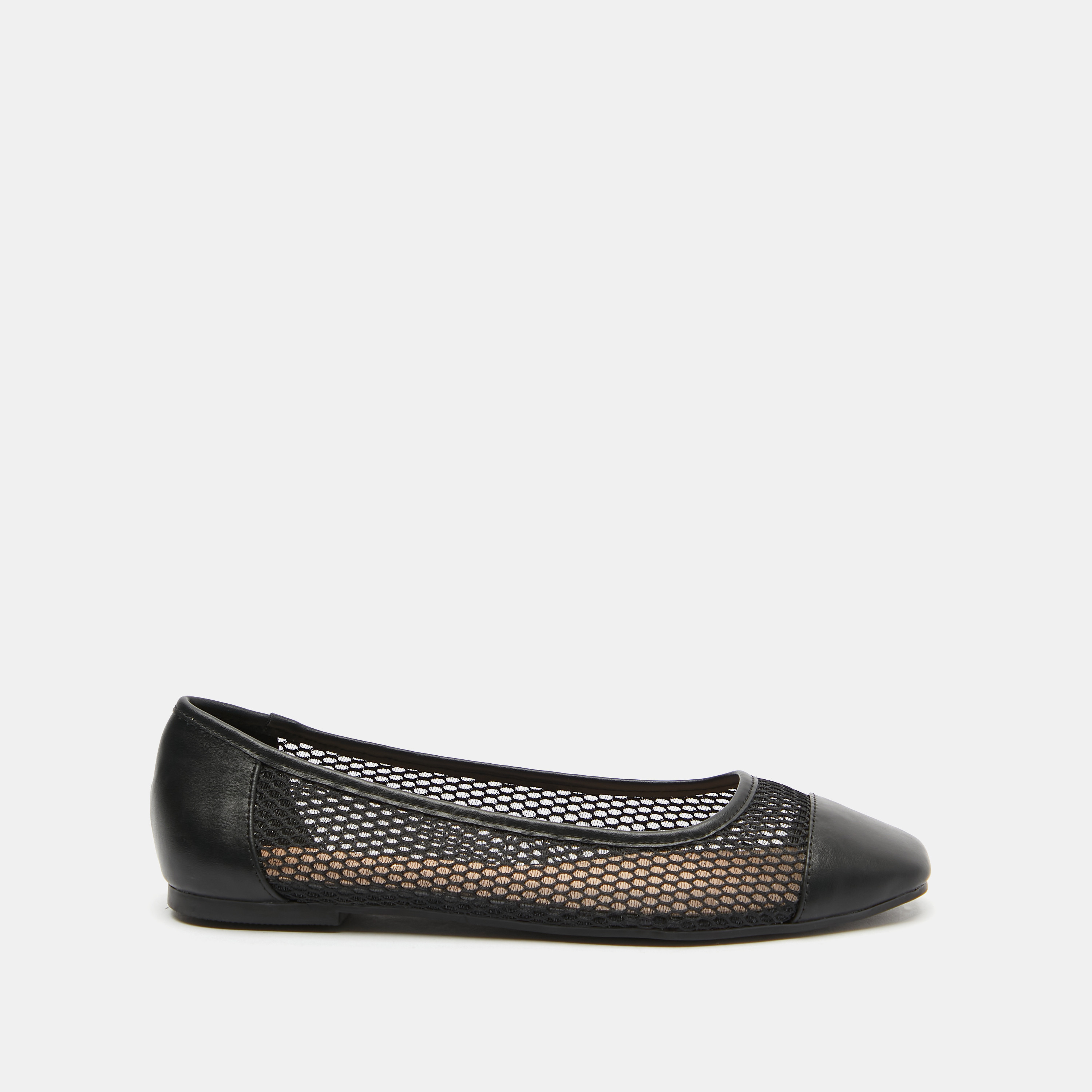 حذاء باليرينا بمقدمة مربعة بتفاصيل شبكية من سيليست-women-shoes-ballerinas-image-1