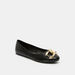 Celeste Women's Slip-On Ballerina Shoes with Chainlink Accent-Women%27s Ballerinas-thumbnailMobile-1