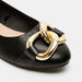 Celeste Women's Slip-On Ballerina Shoes with Chainlink Accent-Women%27s Ballerinas-thumbnailMobile-2