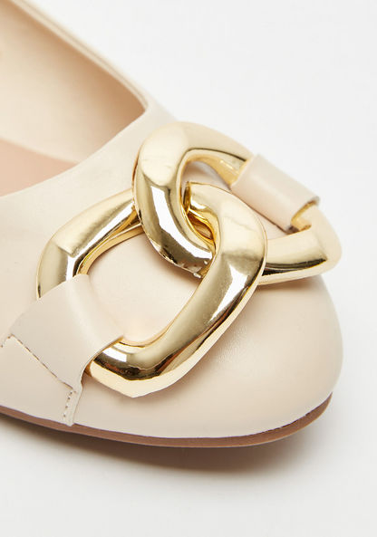 Celeste Women's Slip-On Ballerina Shoes with Chainlink Accent-Women%27s Ballerinas-image-2
