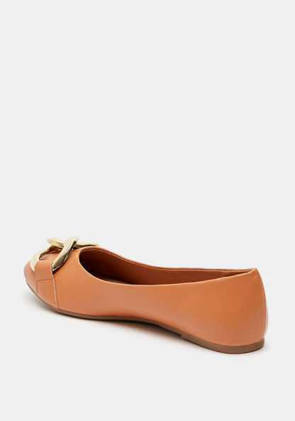 Celeste Women's Slip-On Ballerina Shoes with Chainlink Accent-Women%27s Ballerinas-image-2