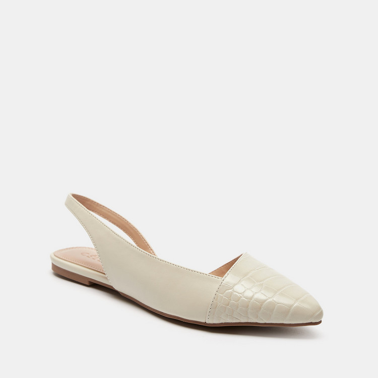 Celeste Women's Animal Textured Pointed Toe Ballerina Shoes