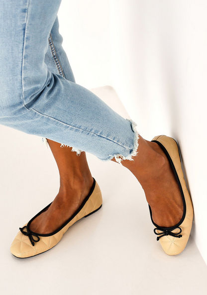 حذاء باليرينا مبطن بزخرفة فيونكة للنساء من سيليست