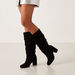 Celeste Women's Almond Toe Knee Length Boots with Block Heels-Women%27s Boots-thumbnailMobile-0