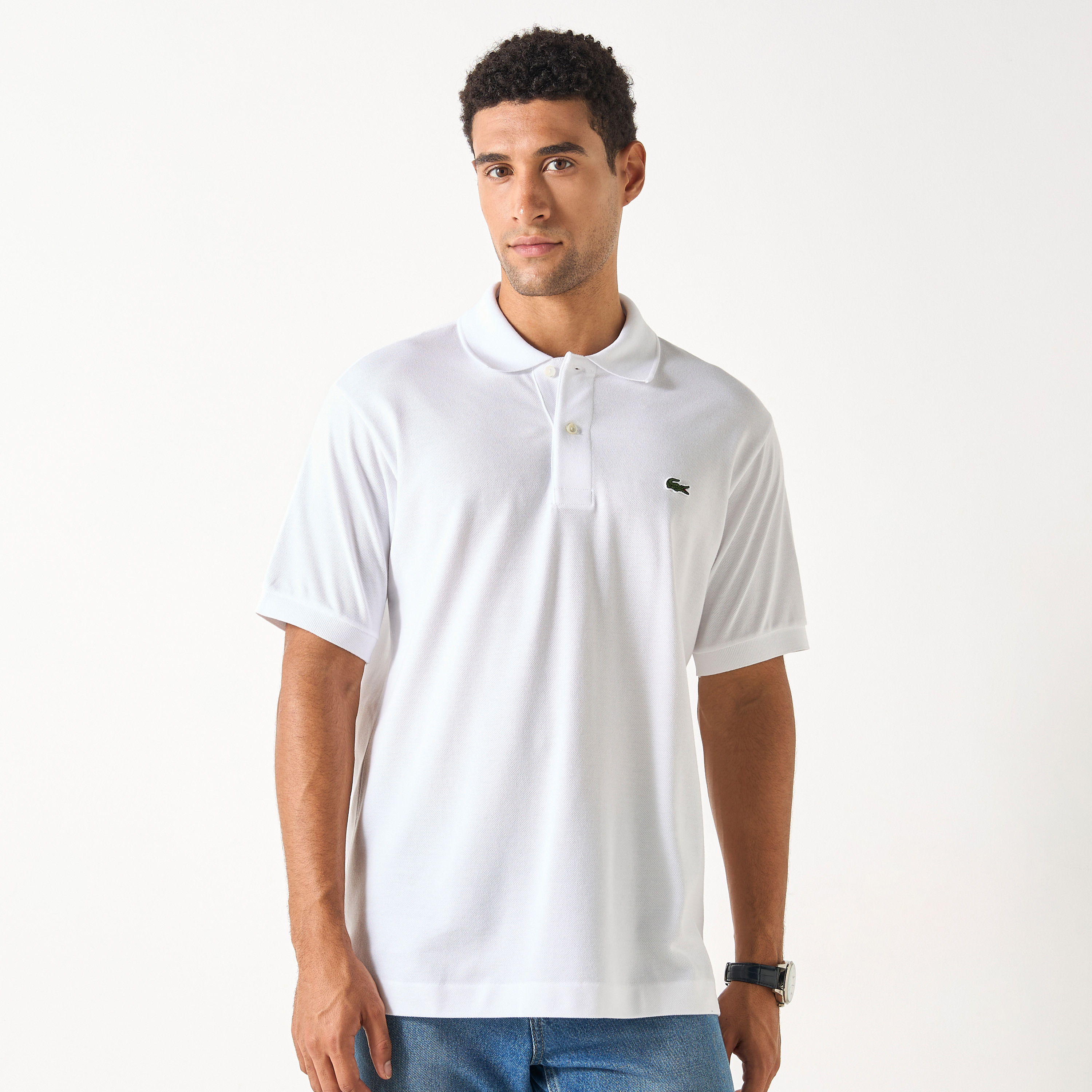 تيشيرت بولو سادة بأكمام قصيرة من لاكوست-men-clothing-tshirtsandpolos-polos-image-1