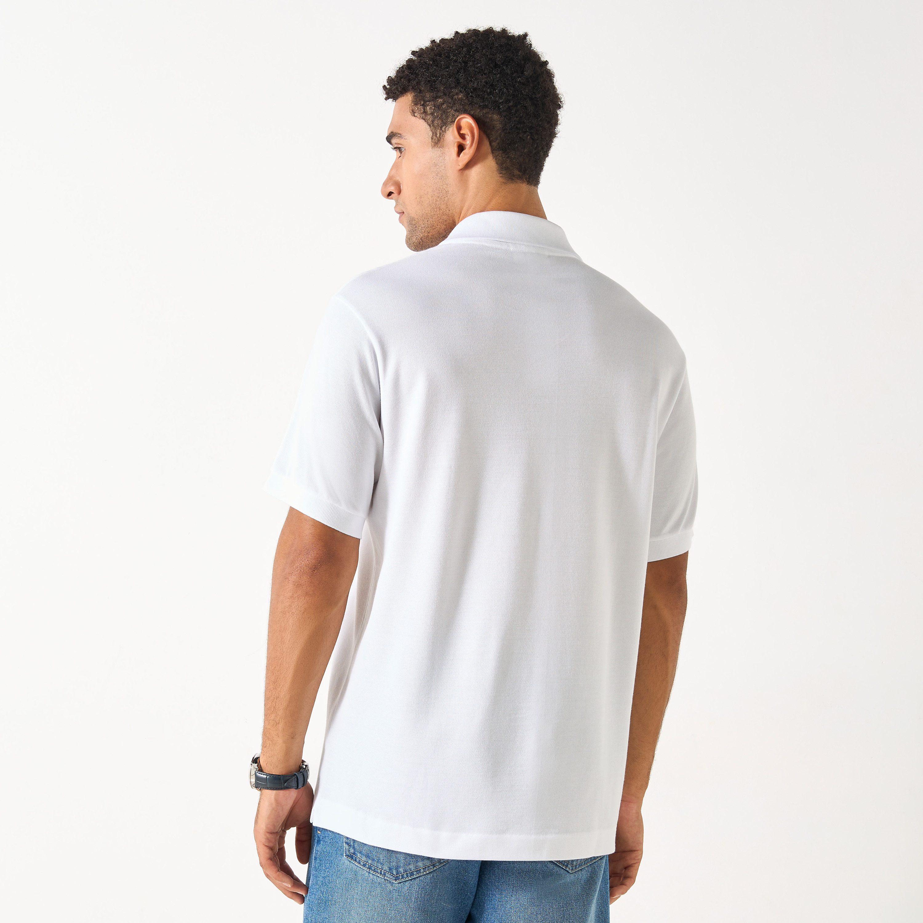 Lacoste Solid Polo T-shirt with Short Sleeves-men-clothing-tshirtsandpolos-polos-image-5