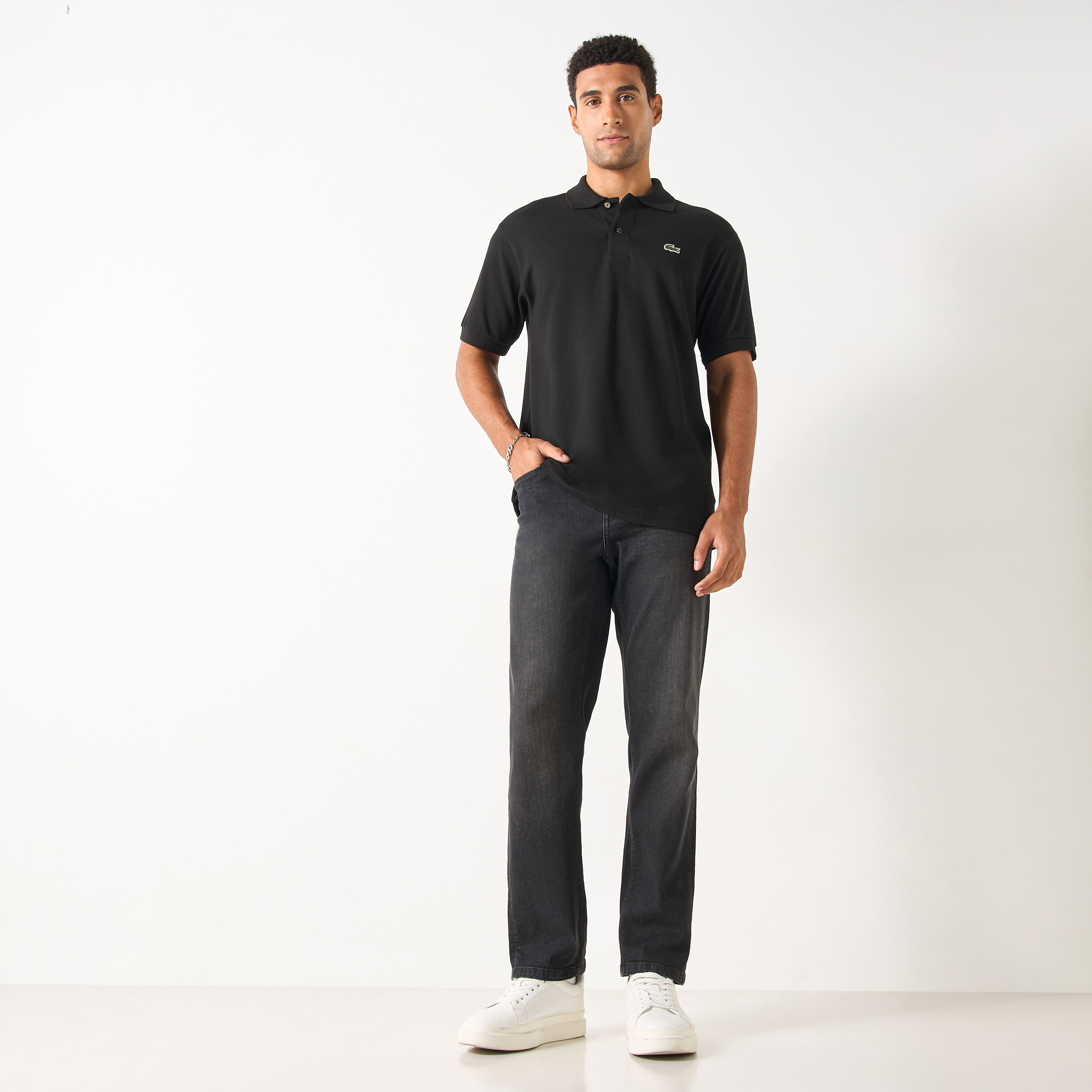 Lacoste Solid Polo T-shirt with Short Sleeves-men-clothing-tshirtsandpolos-polos-image-2
