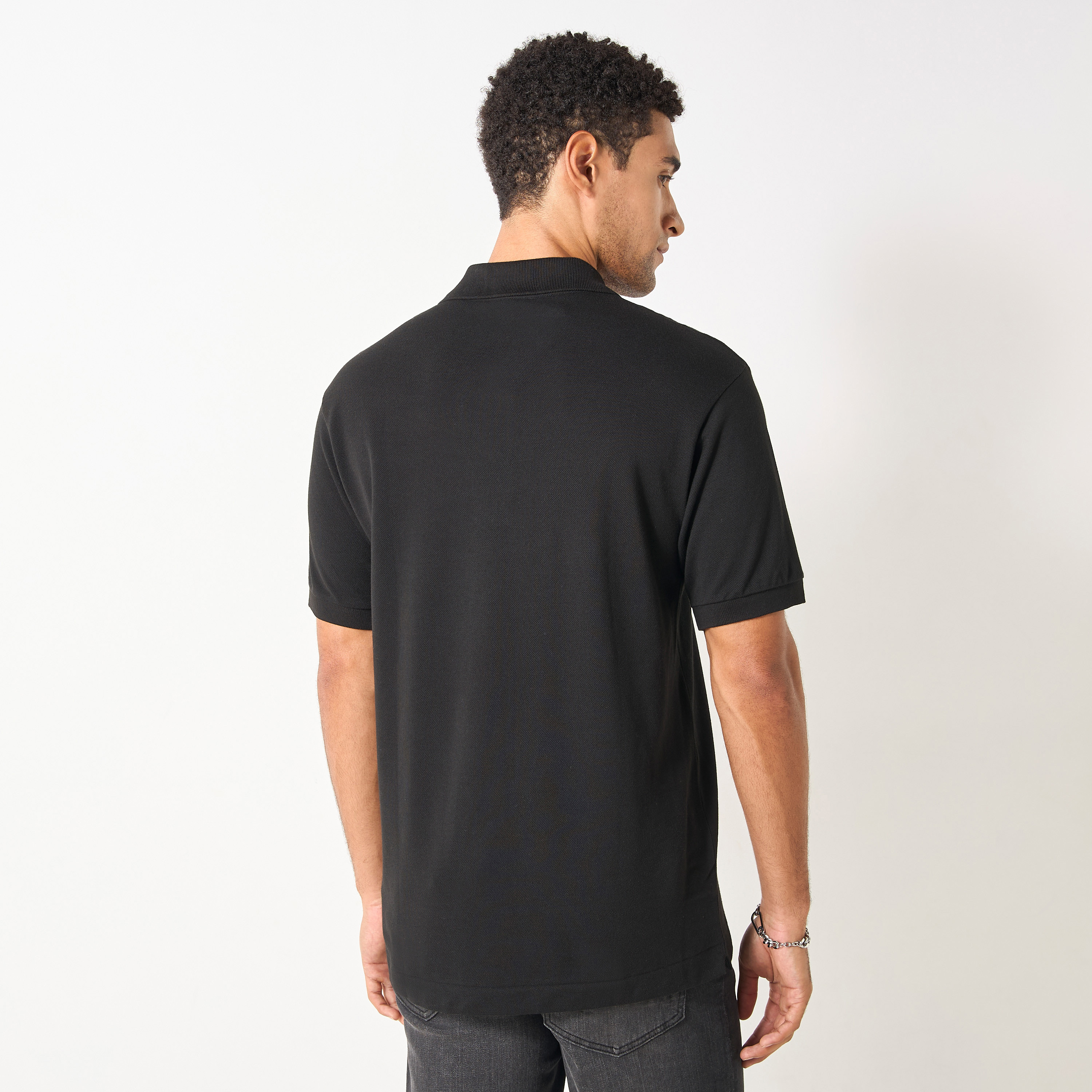 Lacoste Solid Polo T-shirt with Short Sleeves-men-clothing-tshirtsandpolos-polos-image-5